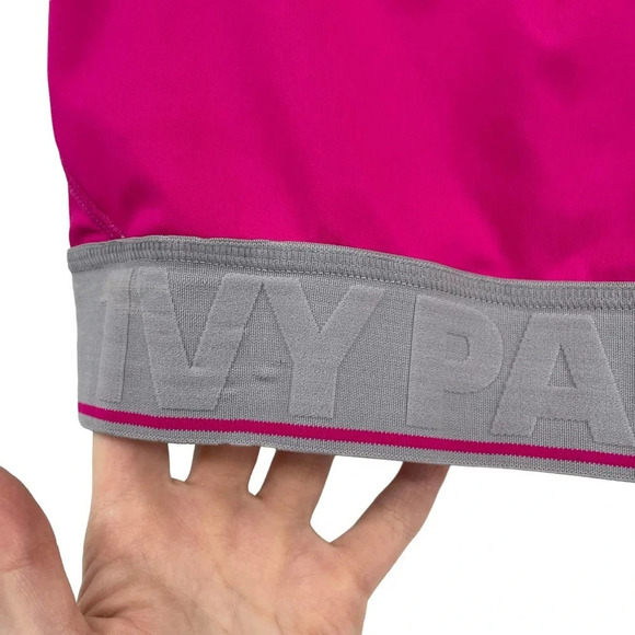 Ivy Park Logo Elastic Mesh Inset Sports Bra Hot Pink Gray Logo Size Small - Picture 3 of 6